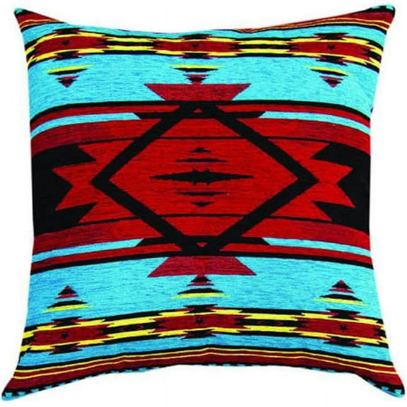Manual Woodworkers & Weavers 26 in. Flame Bright Tapestry Throw Pillow