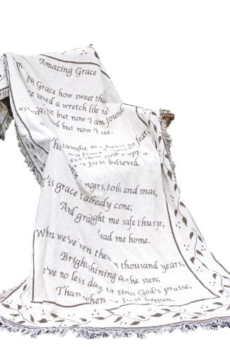 Natural Cotton 46" x 60" Amazing Grace Throw Blanket
