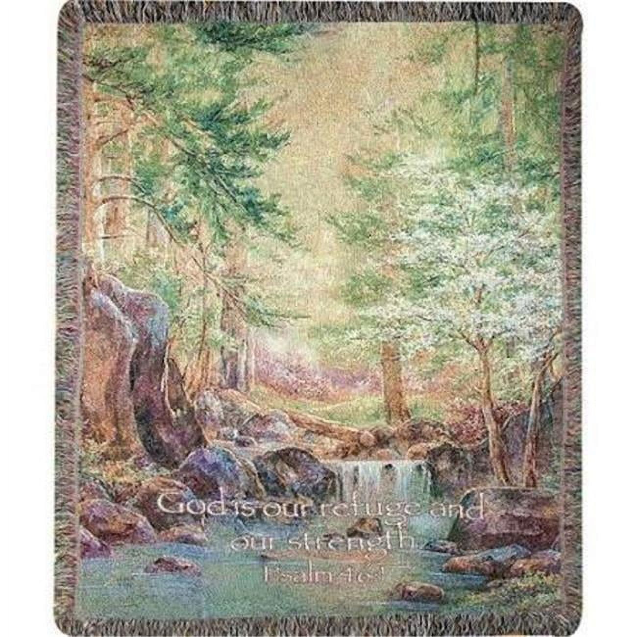 Nature's Retreat Cotton Decorative Throw Blanket with Verse