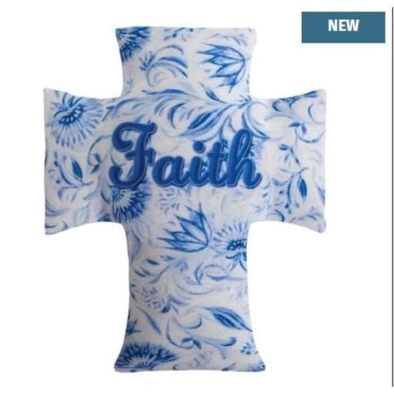 Manual Woodworkers & Weavers 754543 11 x 18 in. Faith Indoor & Outdoor Cross Shaped Pillow
