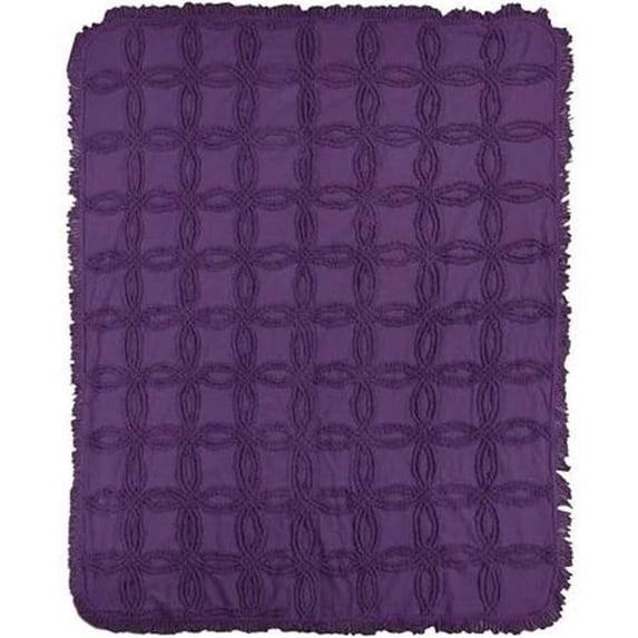 Manual Woodworkers & Weavers AIELPR 50 x 60 in. Tufted Cotton Throw Blankets, Purple