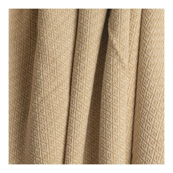 Manual Woodworkers & Weavers ASDOTT 46 x 67 in. Dotted Diamond Throw, Tan & White