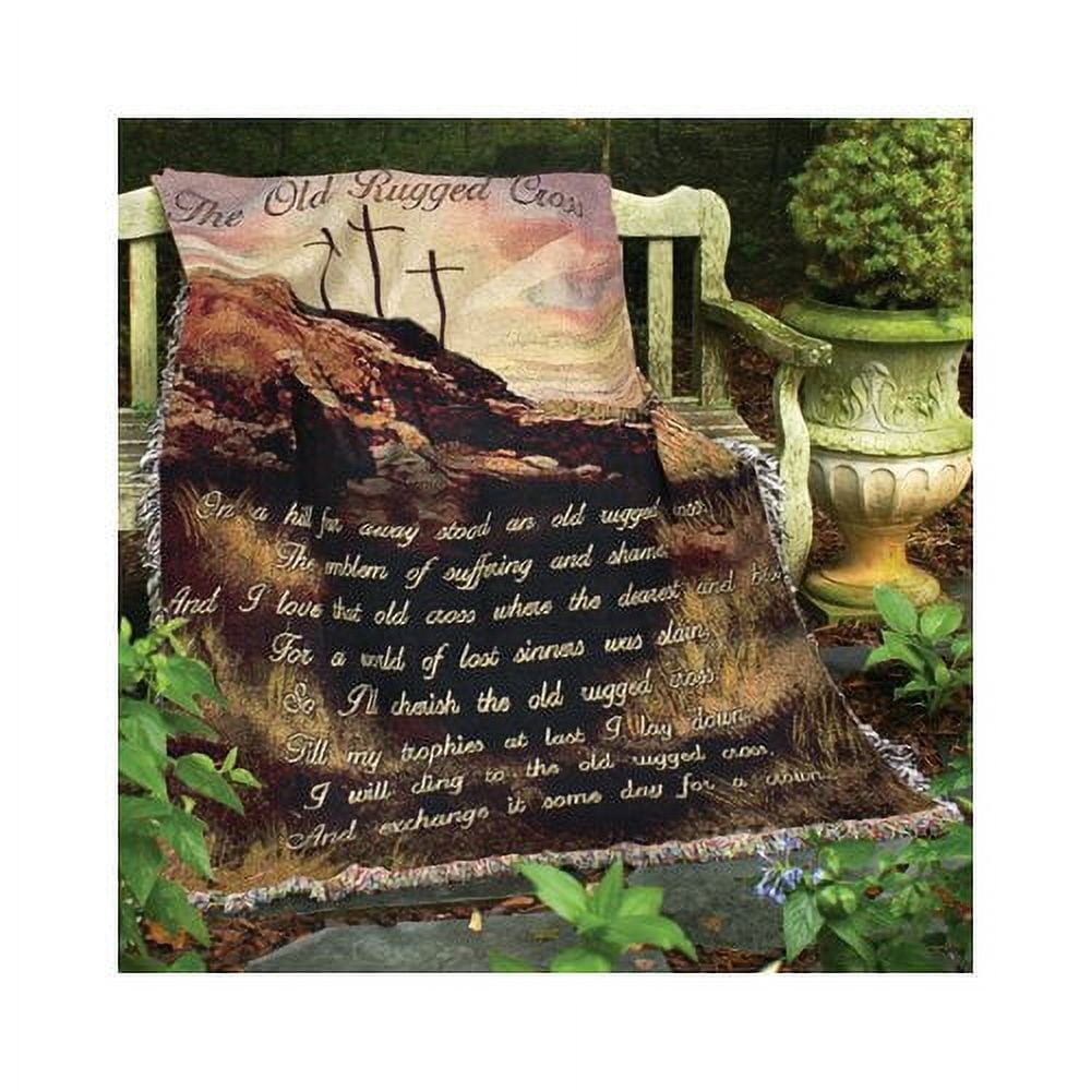 Old Rugged Cross Cotton Tapestry Throw Blanket 50" x 60"