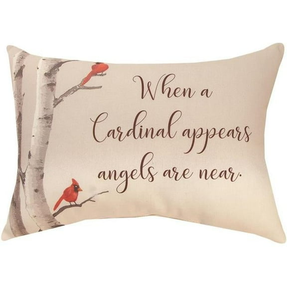 Manual Woodworkers & Weavers  When A Cardinal Appears Rectangle Pillow