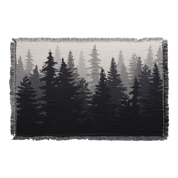 Manual Woodworkers Woven Cotton Throw 2-Layer Tree Design 46x67 inch