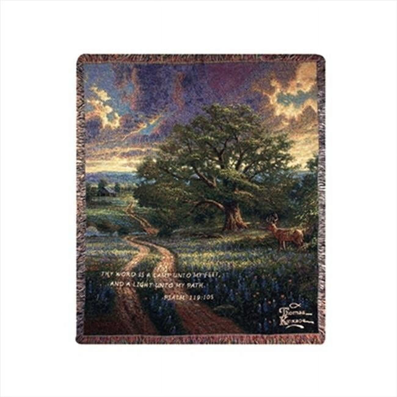 Manual Woodworkers and Weavers ATCLVV Country Living With Verse Tapestry Throw Blanket Fashionable Jacquard Woven 50 X 60 in.