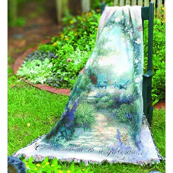 Manual Woodworkers and Weavers ATLMB Morning Butterfly Tapestry Throw Blanket Fashionable Jacquard Woven 50 X 60 in.