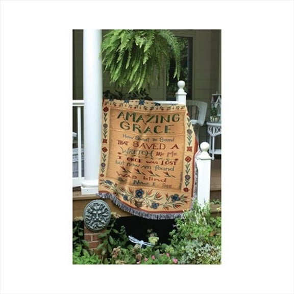 Manual Woodworkers and Weavers Amazing Grace Tapestry Throw Blanket Fashionable Jacquard Woven 50 X 60 in.
