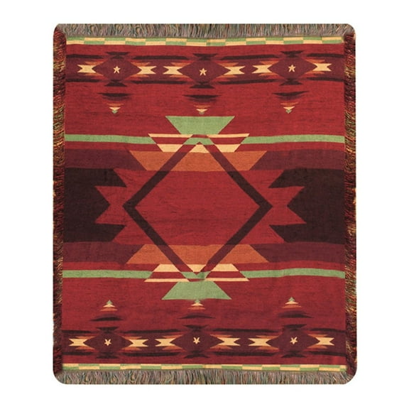 Manual Woodworkers and Weavers Flame Tapestry Throw Blanket Fashionable Jacquard Woven 50 X 60 in.