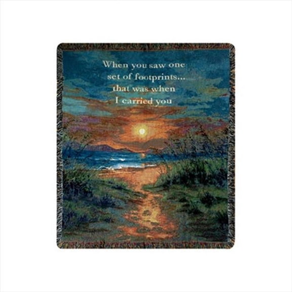 Manual Woodworkers and Weavers  I Carried You Tapestry Throw Blanket Fashionable Jacquard Woven 50 X 60 in.