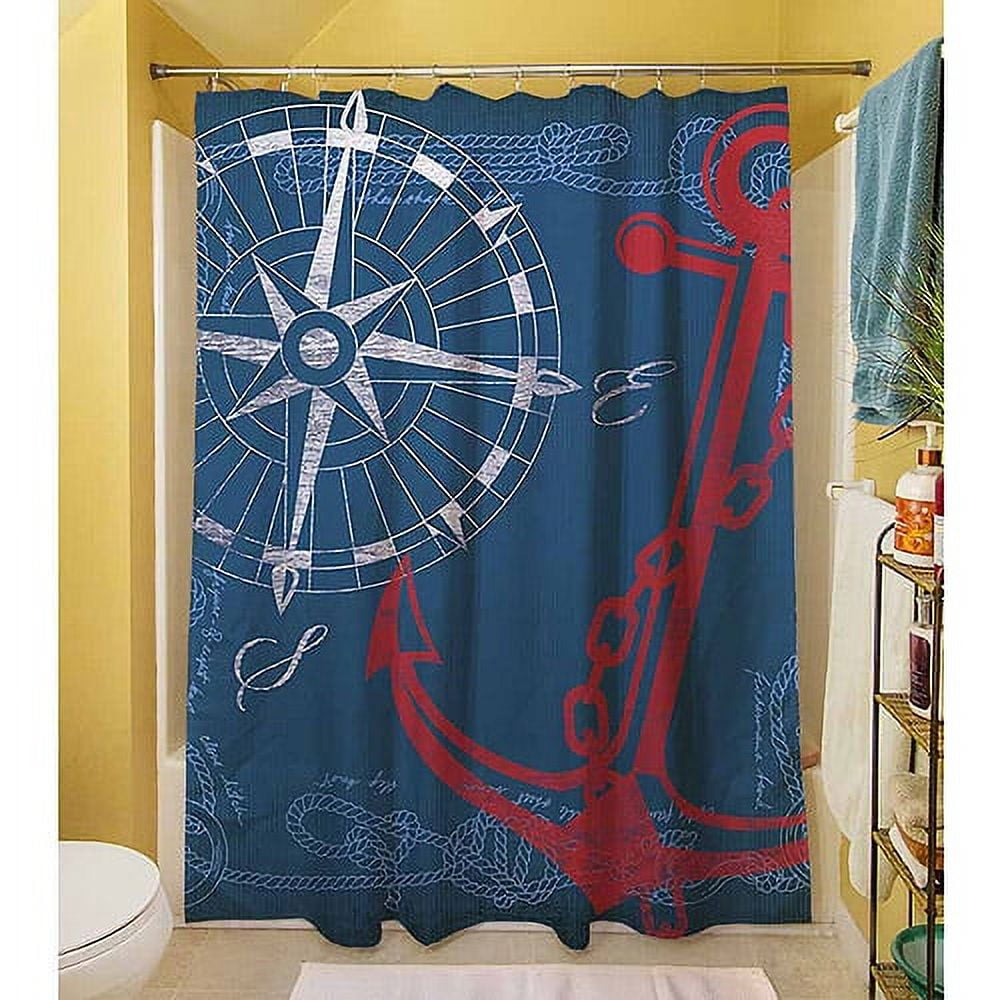 Manual Woodworkers and Weavers Shower Curtain, Anchors Away Navy