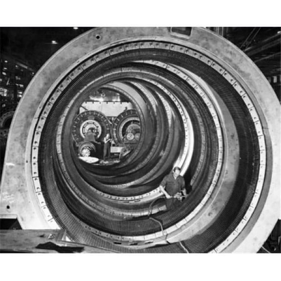 Manual Workers Working on Rotors of Electric Motors Poster Print - 18 x 24 in.