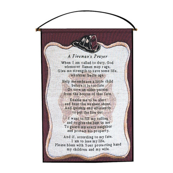 Manual a Fireman's Prayer Woven Wall Hanging, 17 X 25-Inch