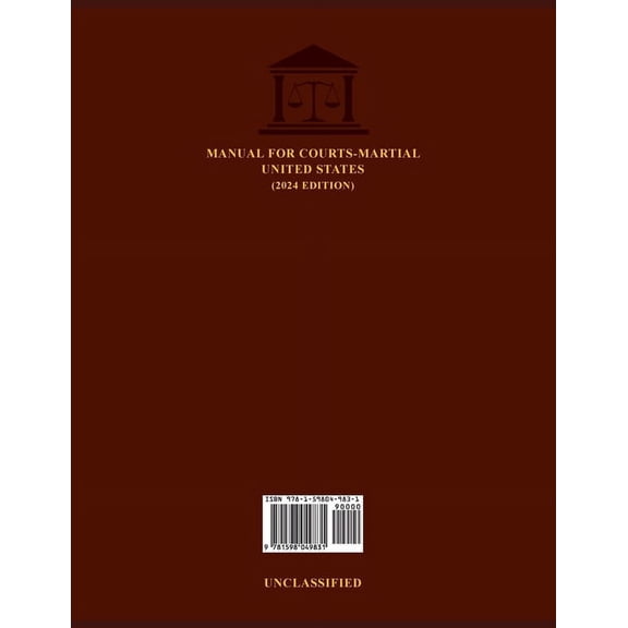 Manual for Courts-Martial United States (2024 Edition), (Paperback)