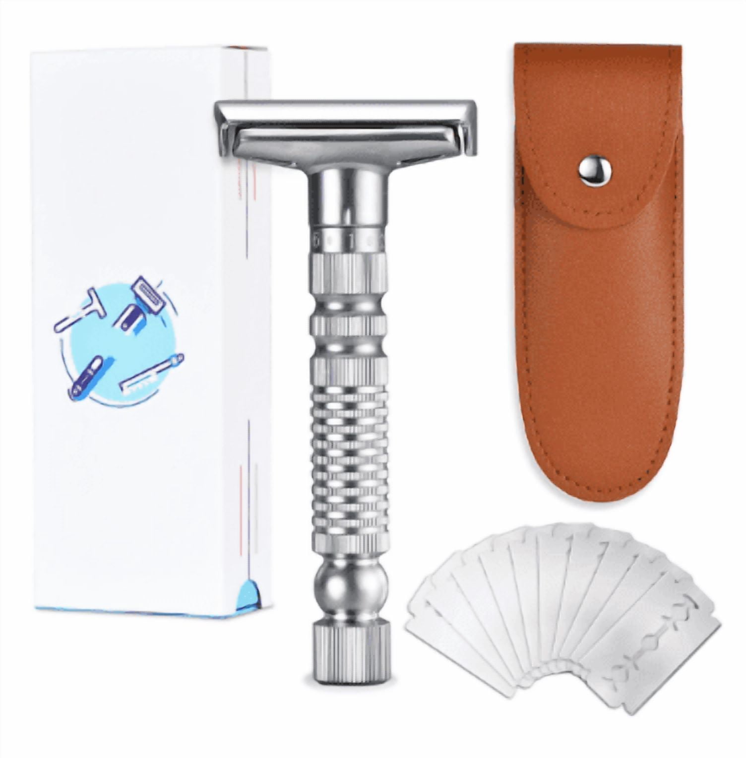 Manual razor with 6 adjustable sharpness settings, double-sided blades ...