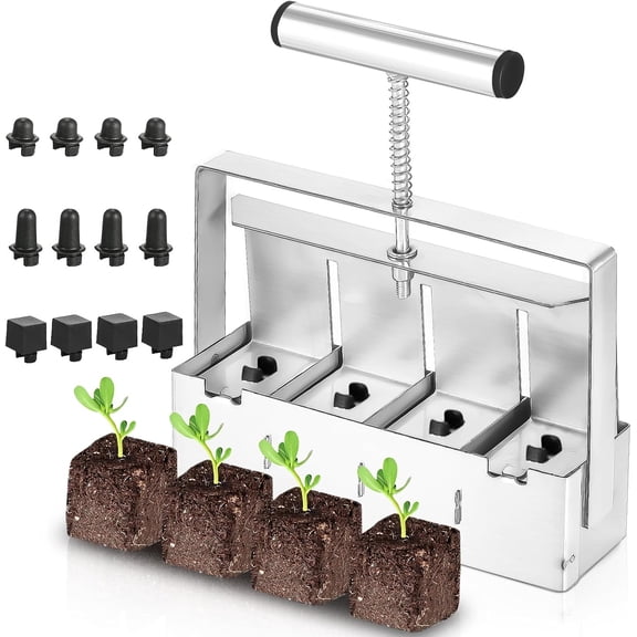 Manual soil block maker micro soil block maker set, 2-inch soil blocks soil blocking tool, for seed starting trays