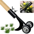 Manual weeding tool, manual weeder with wheels, for cleaning between
