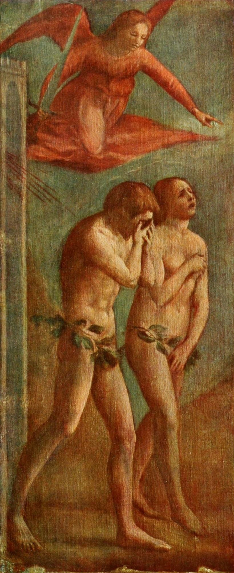 Manuale di storia dellarte 1916 Expulsion from Paradise Canvas Art - Masaccio (18 x 24)