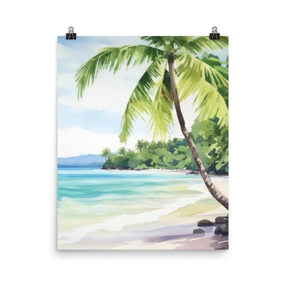 Manuel Antonio Print, Costa Rica Beach Scene Art, Tropical Island Wall Decor, Exotic Caribbean Poster, Seaside Paradise Art Home Decor #3573, Unframed Poster Size 12x18