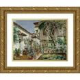thumbnail image 1 of Manuel García y Rodríguez 14x12 Gold Ornate Wood Frame and Double Matted Museum Art Print Titled - First Atrium of Santa Paula Convent, Seville (C.1920-1925), 1 of 4
