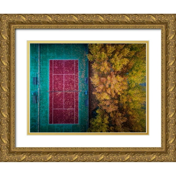 Manuel Martin, Jose 14x12 Gold Ornate Wood Framed with Double Matting Museum Art Print Titled - The Autumn Invasion