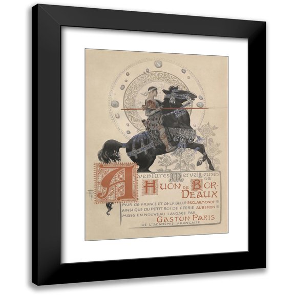 Manuel Orazi 11x14 Black Modern Framed Museum Art Print Titled - Illustration to the Epic Huon De Bordeaux (1904)