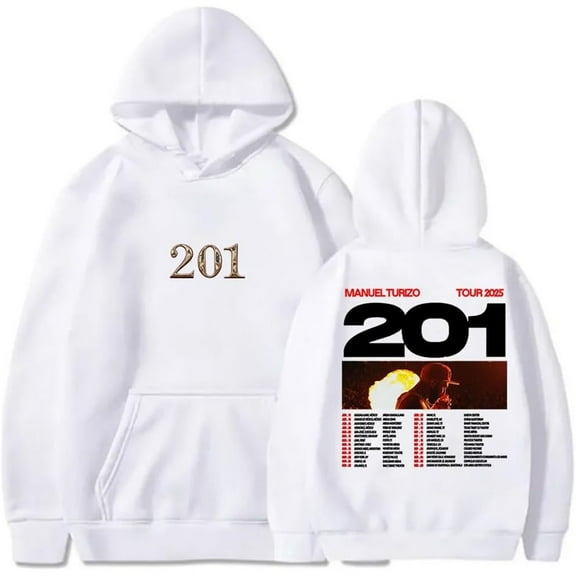 Manuel Turizo 201 World Tour 2025 Merch Hoodie Pockets Drawstring Unisex Hooded Sweatshirt Fashion Clothing