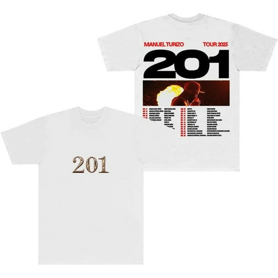 Manuel Turizo 201 World Tour 2025 Merch Short Sleeve T-shirt Unisex Fashion Crew Neck Top