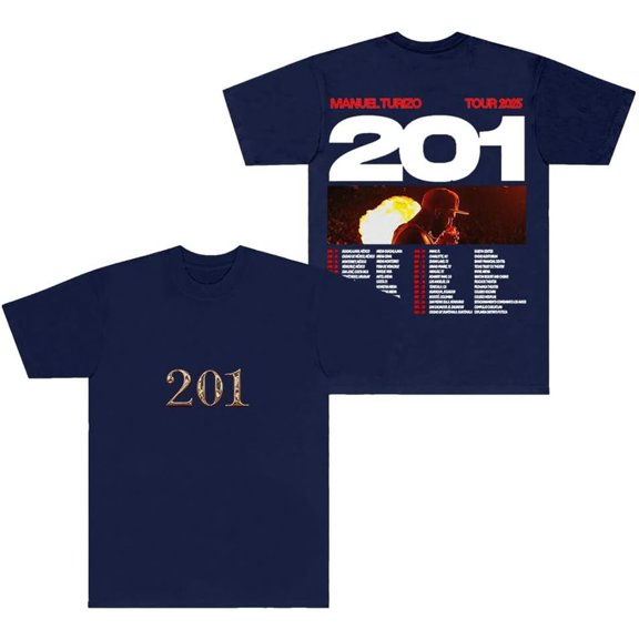 Manuel Turizo 201 World Tour 2025 Merch T-Shirt Casual Short Sleeved T Shirt Unisex TShirt