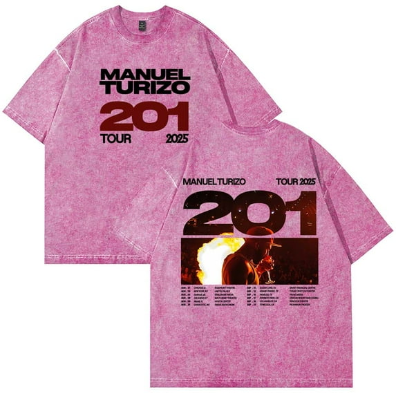 Manuel Turizo 201 World Tour T-Shirt Cotton Wash Tee Women Men Short Sleeve Crewneck Tee