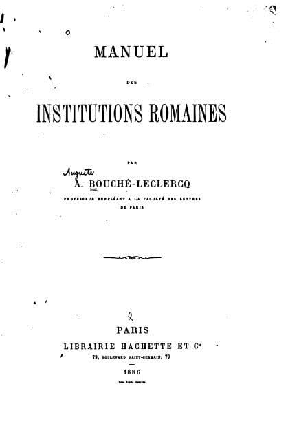 Manuel des Institutions Romaines (Paperback)