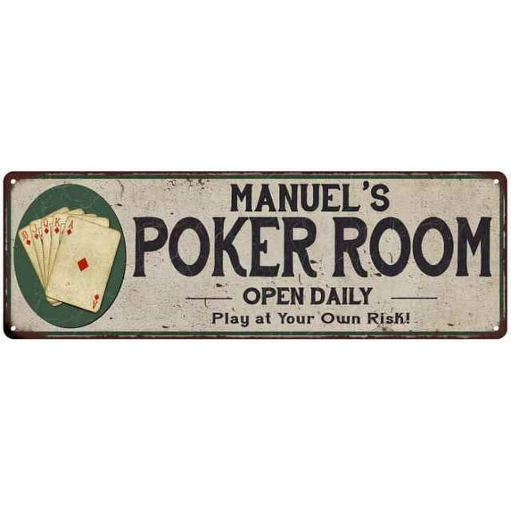 Manuel's Poker Room 6x18 Metal Sign Game Decor 106180048323