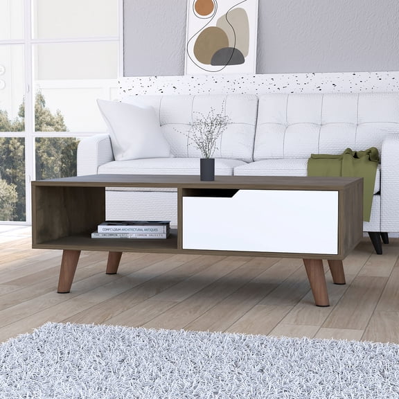 Manufactured Wood Material - One Shelf and One Drawer - TV Room - Modern Aesthetic Appeal