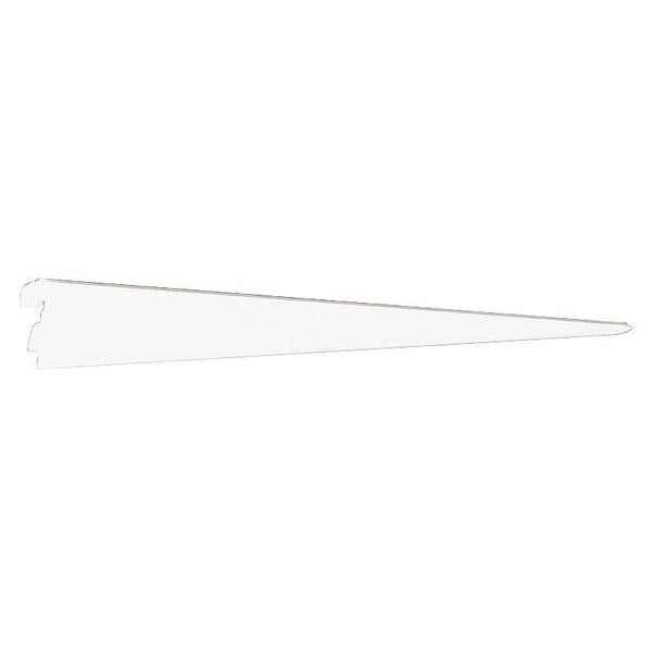 Warm White Powder-Coated Steel Dual-Trak Shelf Bracket, 14-7/8 Inch