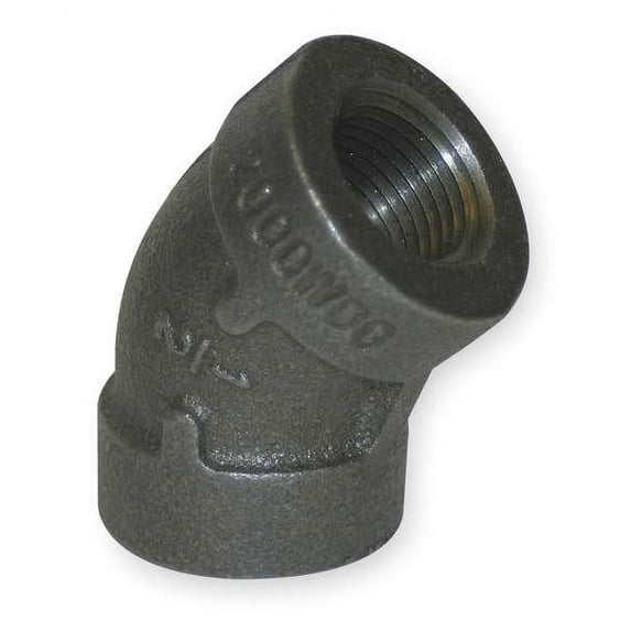 45 Degree Elbow 45 Degree Elbow, 1-1/2" Pipe, FNPT, Malleable Iron, Class 150