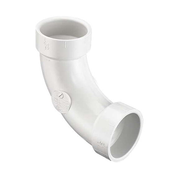 PVC Street Elbow, 90 Degrees, Socket, 4 in Pipe Size