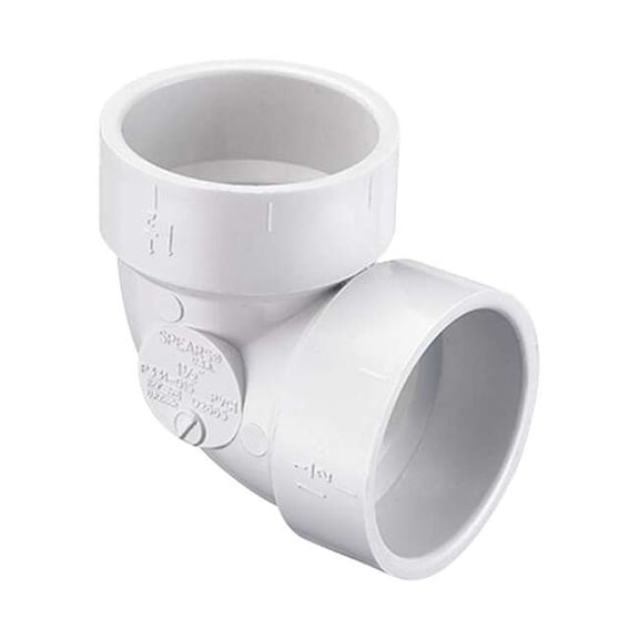 PVC Short Turn Elbow, 90 Degrees, Socket, 4 in Pipe Size P331-040