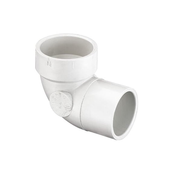 PVC Short Turn Elbow, 90 Degrees, Socket, 4 in Pipe Size