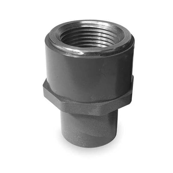 PVC, Brass Transition Adapter, FNPT x SPG, 1/2 in Pipe Size