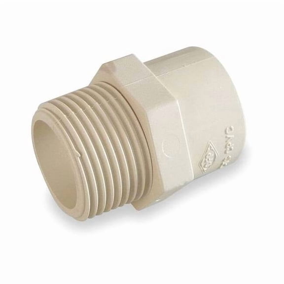 CPVC Adapter, CTS, Schedule SDR-11, 1/2" Pipe Size, MNPT x CTS Socket Hub 2GKA1