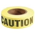 thumbnail image 1 of Barricade Tape, Caution, Yellow, 2 in Wide x 200 ft Length, Cotton, 8.5 mil, 1 of 1
