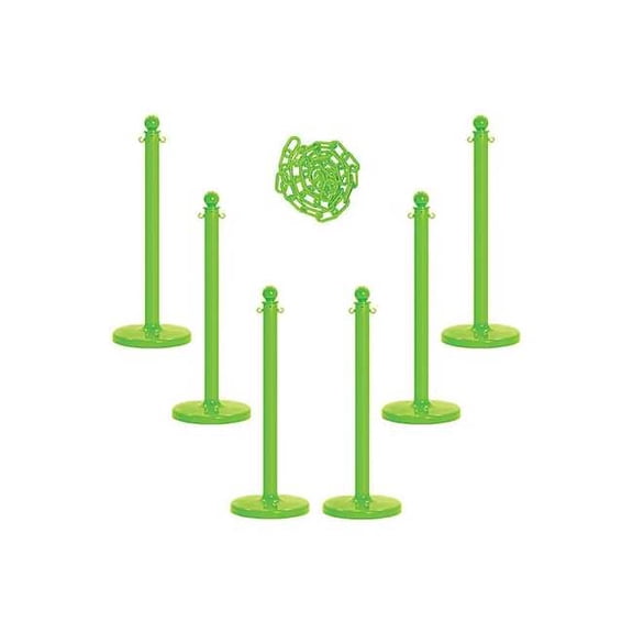 Barrier Post Kit, Safety Green, 40 in Post Height, Gloss 71114-6