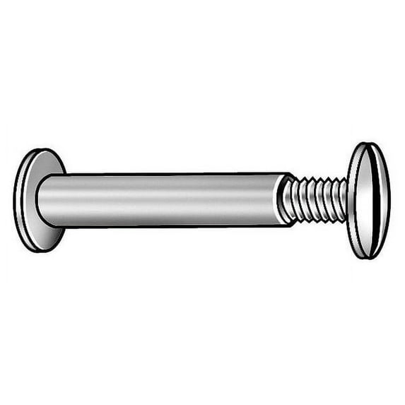 Binding Barrel, #8-32, 1 1/4 in Brl Lg, 13/64 in Brl Dia, Aluminum Plain, 25 PK