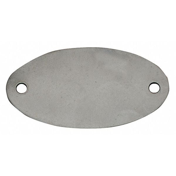 Manufacturer Varies Blank Tag,SS,1in H,1 7/8in W,Slvr,PK100 41743