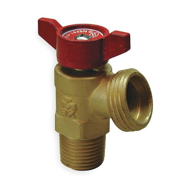 Brass Boiler Drain Valve with Red Aluminum Tee Handle
