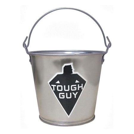 1/2 gal Round Bucket, 6 in Dia, Silver, Galvanized Steel 32XE84
