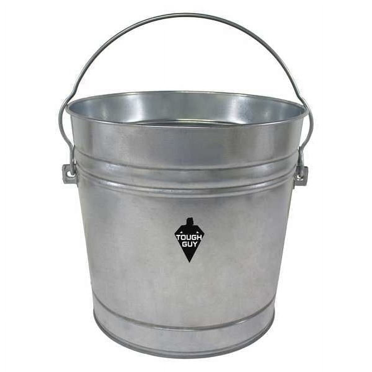 Silver Metal 6-Gallon Round Utility Bucket