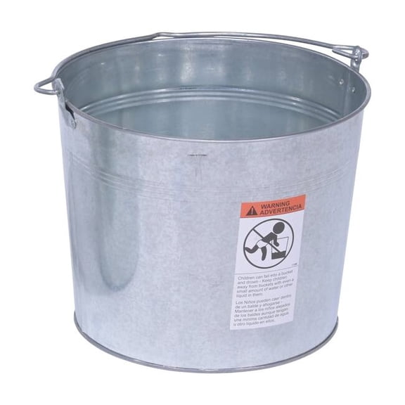 Manufacturer Varies 5 gal Round Tapered Bucket, Silver, Steel BKT-GAL-500