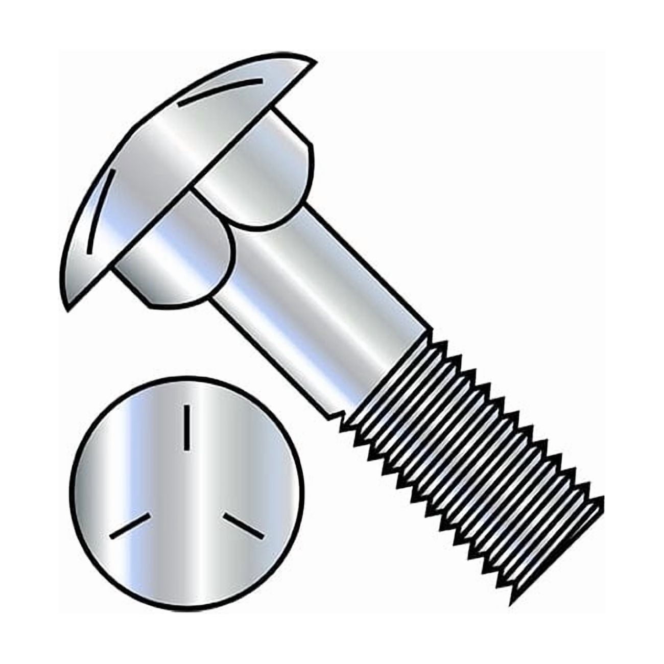 Carriage Bolt, Square Neck, Steel, Zinc Plated, 40 PK 50144C5