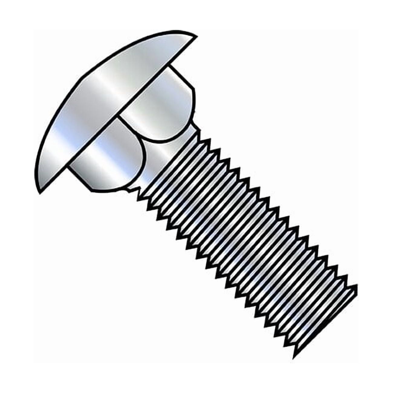 Carriage Bolt, Square Neck, Steel, Zinc Plated, 30 PK 7596C